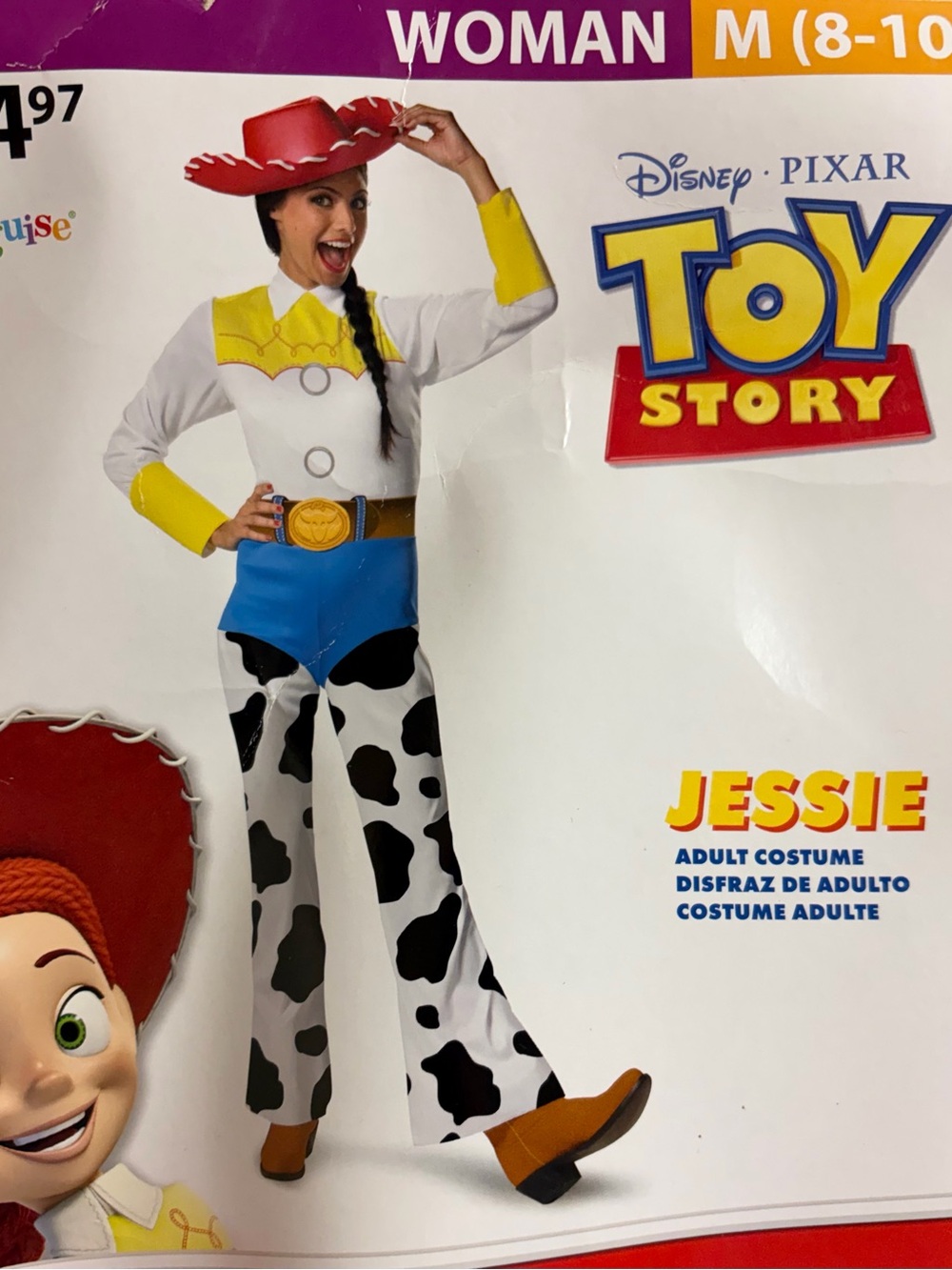 Disney Pixar Toy Story “Jessie” Woman’s Costume - Red Hat & Cow-Print Pants